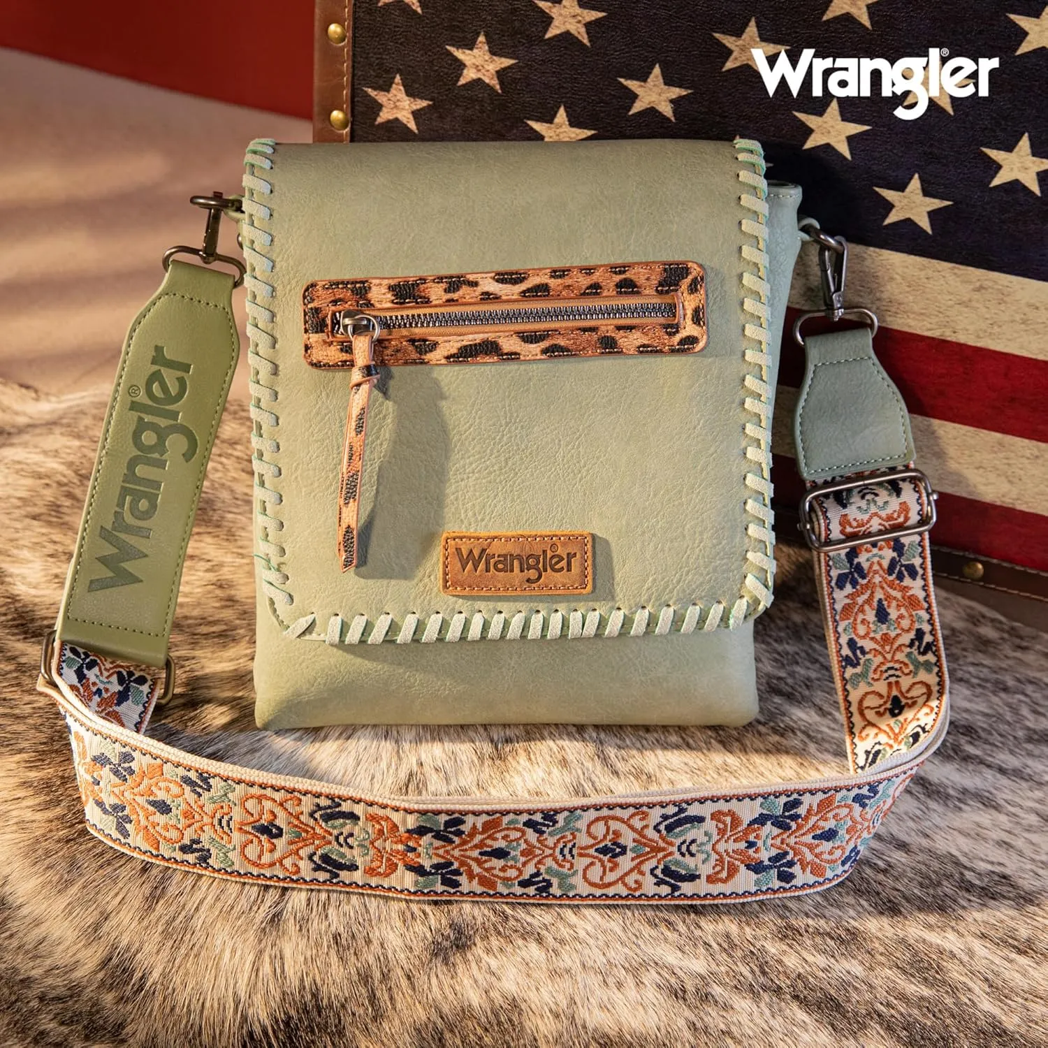 Wrangler Crossbody Bags for Women Vintage Hand Woven Shoulder Purse