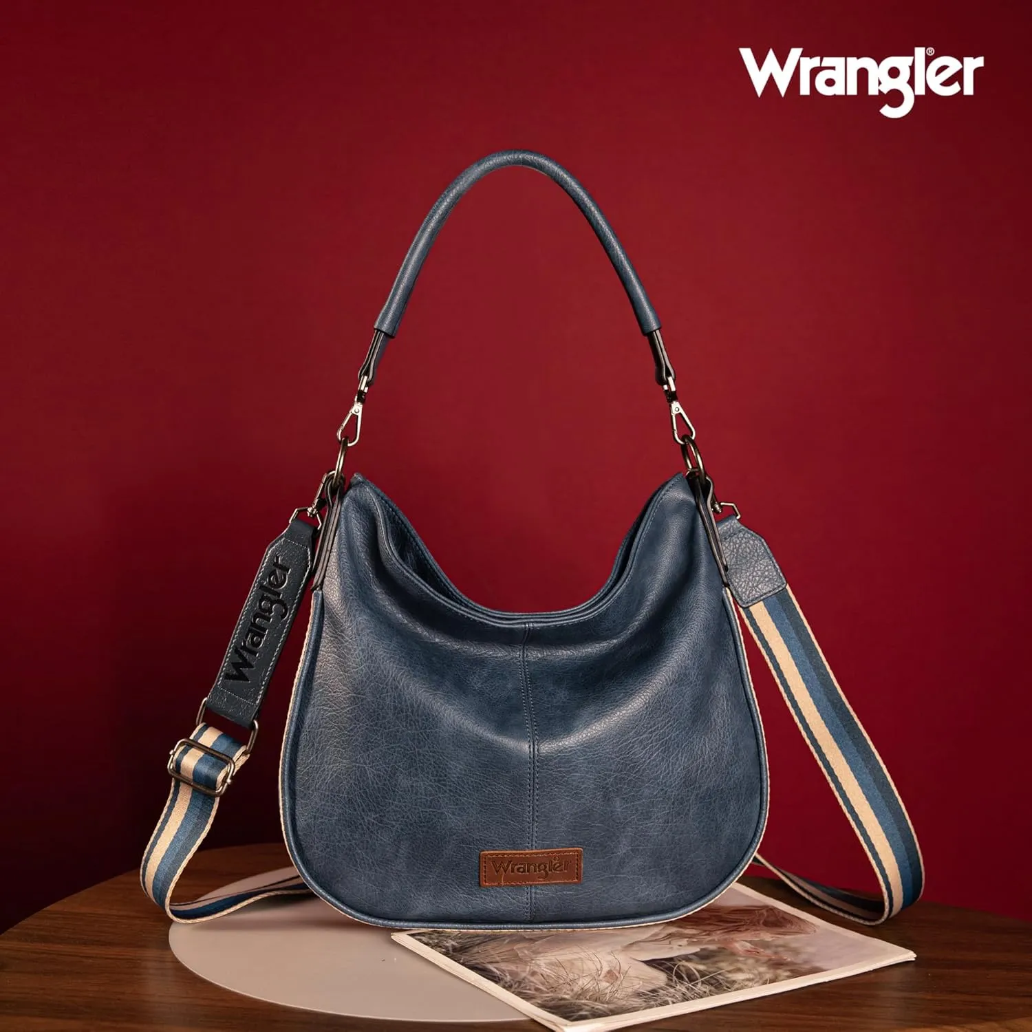 Wrangler Hobo Bags Large Crossbody Bag for Women Shoulder Purse Handbags with Adjustable Strap