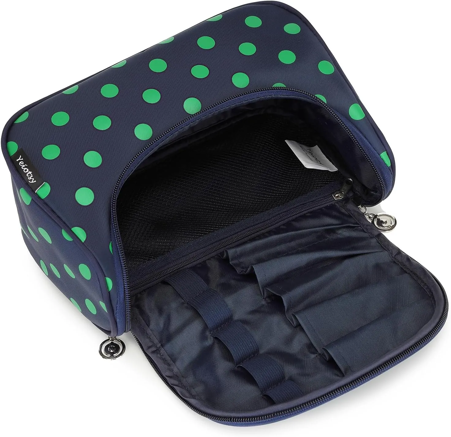 Yeiotsy Travel Cosmetic Bag – Polka Dots Makeup Travel Organizer, Hanging Toiletry Bag for Women
