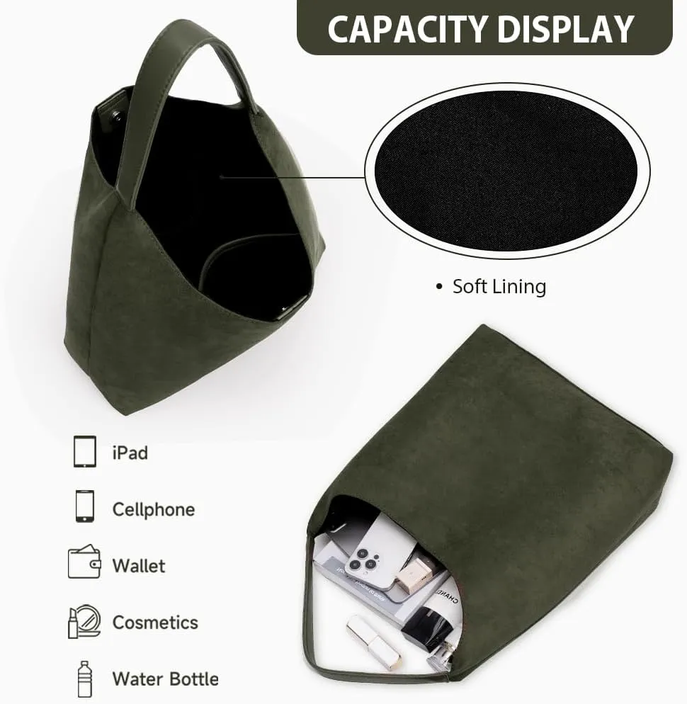 YFGBCX Tote Bags for Women Work Bags Suede Slouchy Bag Hobo Handbag Office Tote Handbag