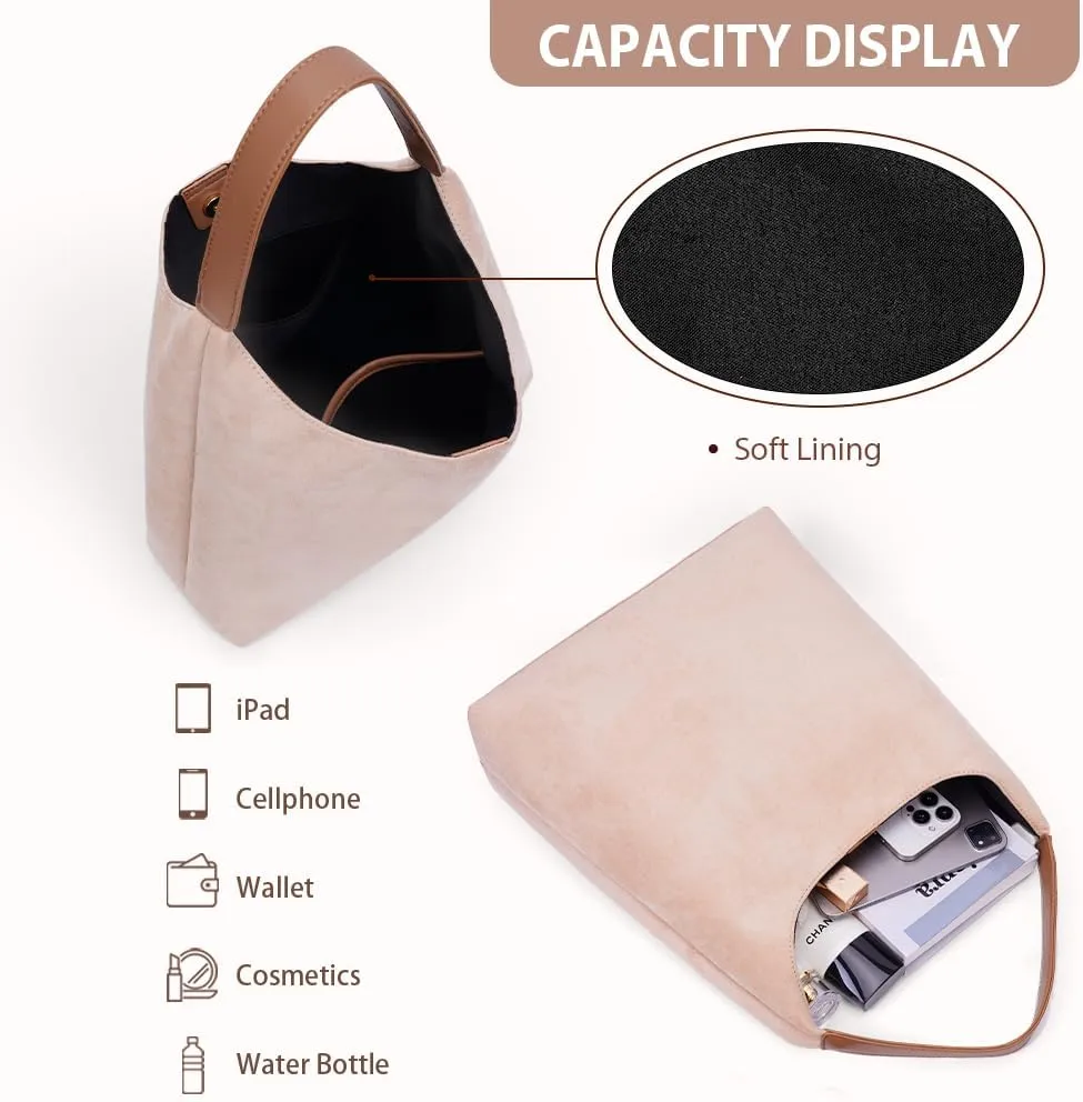 YFGBCX Tote Bags for Women Work Bags Suede Slouchy Bag Hobo Handbag Office Tote Handbag