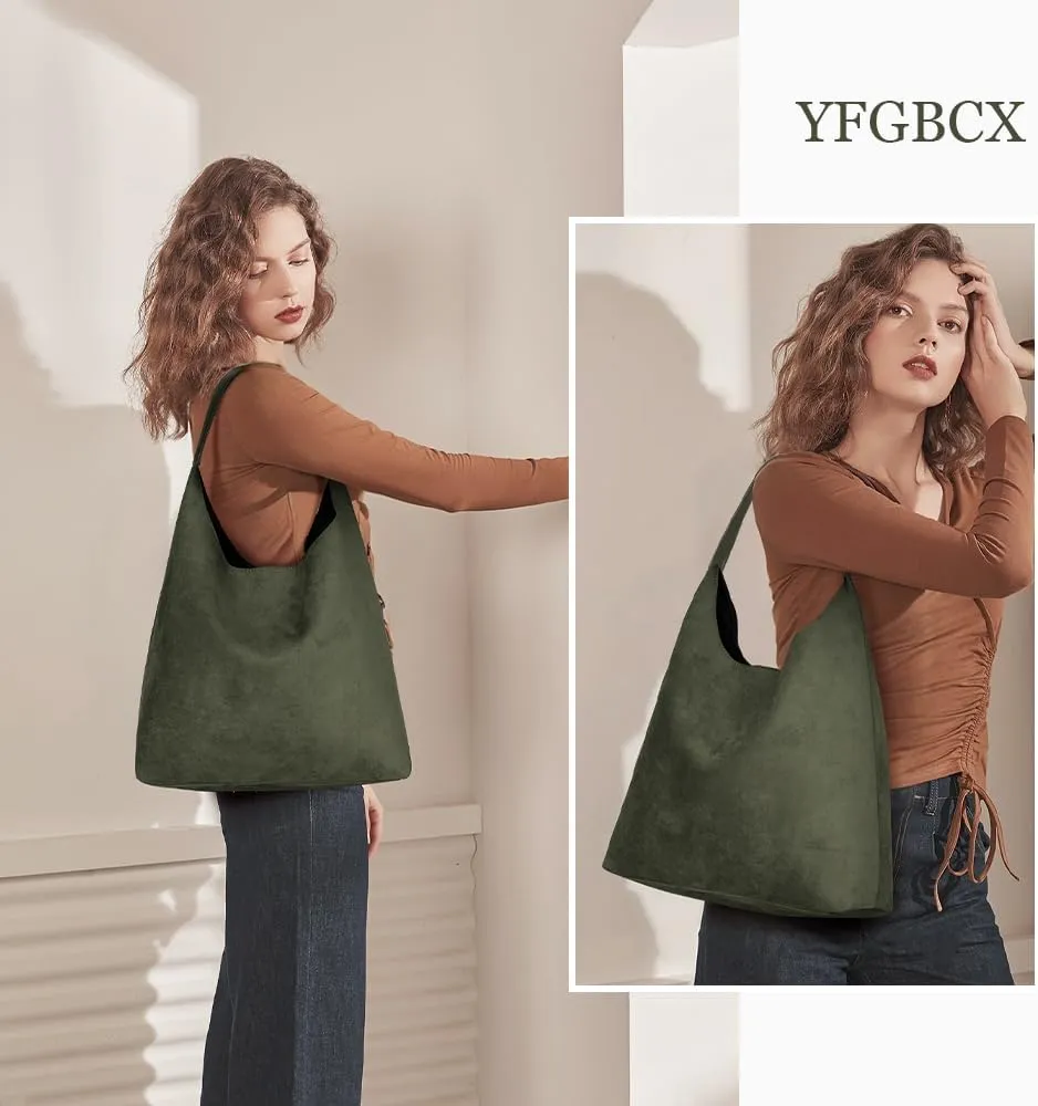 YFGBCX Tote Bags for Women Work Bags Suede Slouchy Bag Hobo Handbag Office Tote Handbag