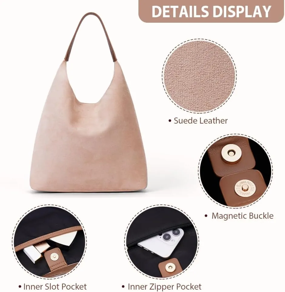 YFGBCX Tote Bags for Women Work Bags Suede Slouchy Bag Hobo Handbag Office Tote Handbag