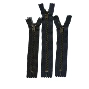 YKK #4.5 Antique Brass Jeans Zippers - Stock Colors
