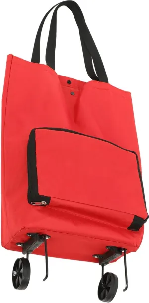Zerodeko Folding Portable Shopping Cart with Wheels Stylish Grocery Tote Bag for and Storage Design for Household Items