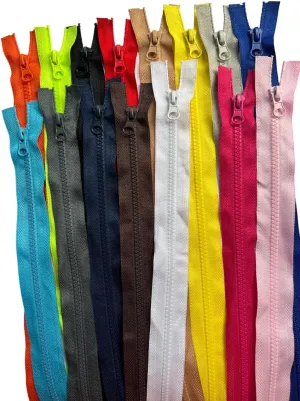 ZMCHNICY 5# Separating Colorful Resin Zippers Set Plastic Zippers for Clothes Coat Jacket Handbags Sewing Garment Craft Bags 15 Assorted Colors Resin Zippers (60cm/ 24inch)