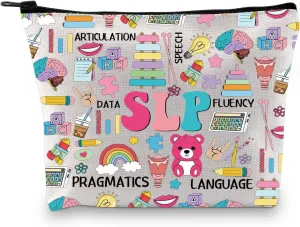Zuo Bao SLP Makeup Bag Speech Language Pathologist Gift Speech Therapist Cosmetic Bag Language Pathology Gift (SLP)
